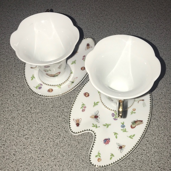 italian design porcelain Other - Set of 2 cups with saucers by Italian Design ~bugs